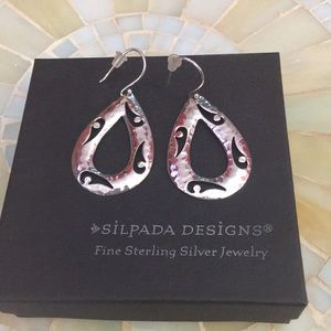 Silpada SS Cutout Teardrop Dangle Earrings